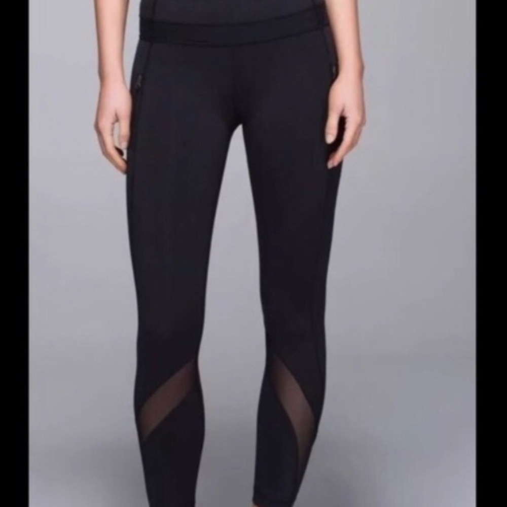Lululemon inspire tight II mesh black size 4